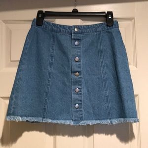 Forever 21 denim mini skirt with silver buttons